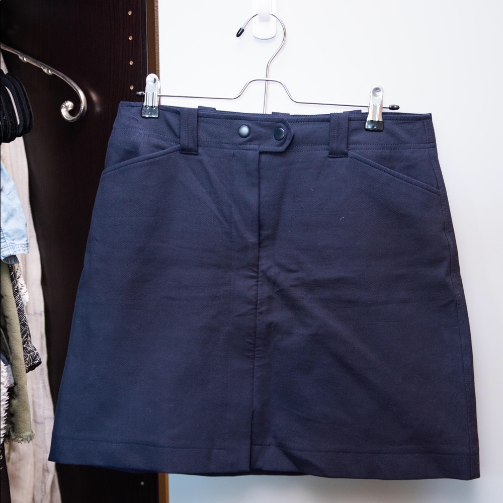 The Loft blue stretchy pencil skirt w/ pockets